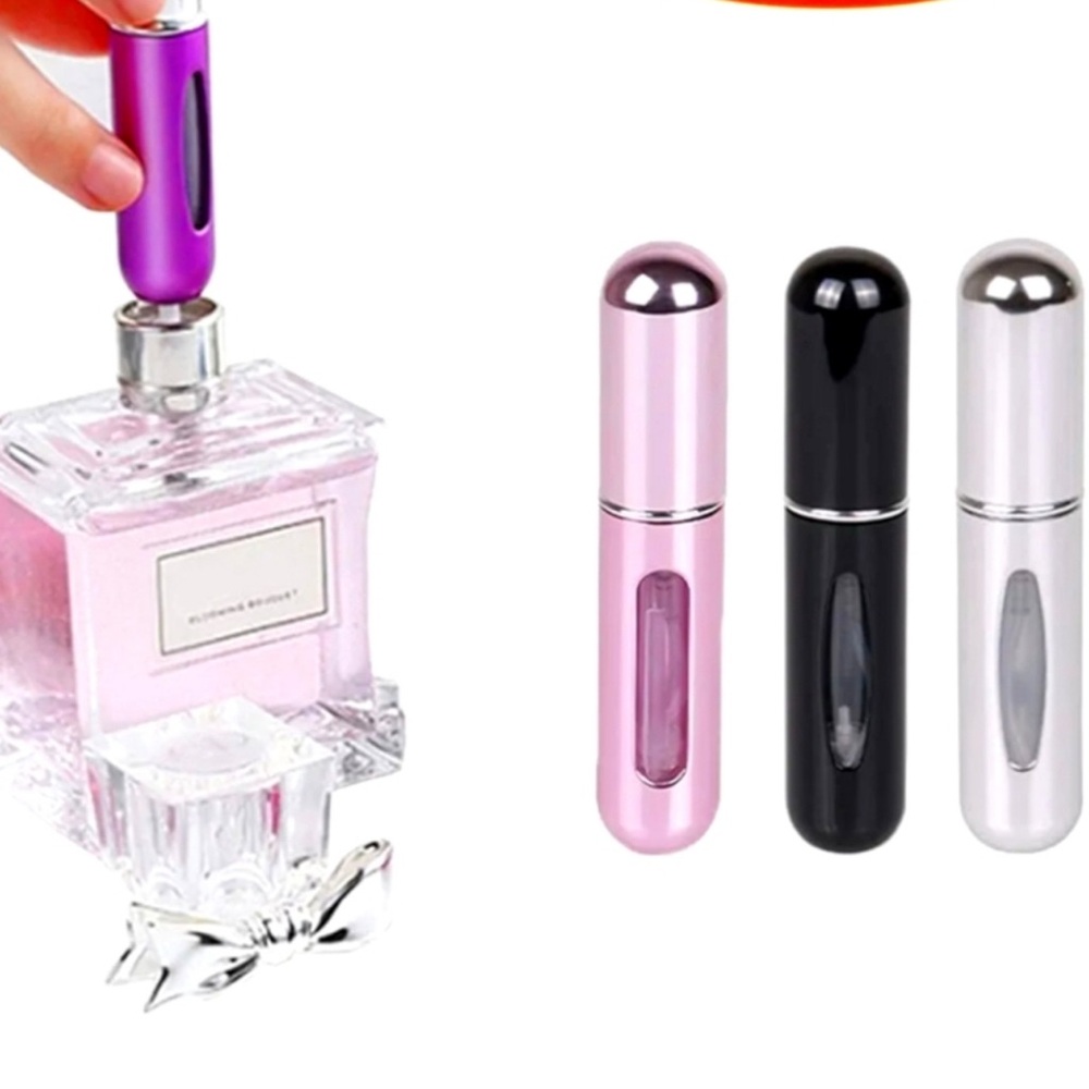 Portable Perfume Atomizer  - Pink, Black, Silver